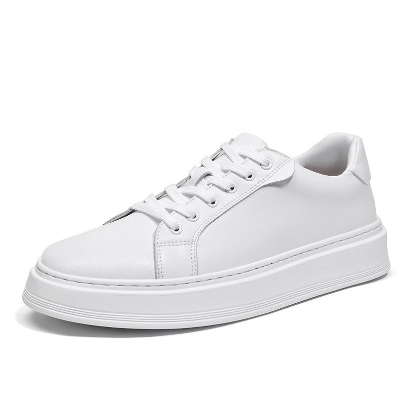 Men's Casual Board Shoes First Layer Cowhide Lace-up Sports Shoes Low-top Men's Shoes_vogvips.com