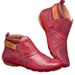 Autumn Winter New Round Toe Casual Women's Leather Slip-On Flat Lightweight Solid Color Plus Size Martin Boots For Women_vogvips.com