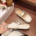 Inner Height Increase Square Head Ballet Single Shoes Retro Small Leather Shoes Literary Style One Word Buckle Mary Jane Shoes_vogvips.com