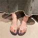 Women's Summer Indoor Beach , Outdoor EVA Comfortable Cute Bathing Transparent Flower Non-Slip Flip-Flops_vogvips.com