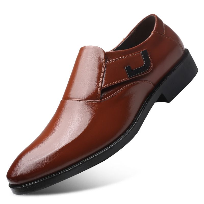 Men's Casual Leather Shoes Soft PU Upper Comfortable Low-Top Business Formal Slip-On Loafers For Daily Wear Formal Business Shoes, New British Shoes_vogvips.com