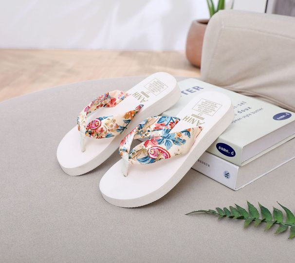 Women's Ethnic Style Satin Flip Flops Bohemian Strap Casual Summer Beach Slippers Lightweight Footwear_vogvips.com