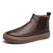 European Warm Series Winter Martin For Men Genuine Mid-Top British Style Leather Thick-Soled Fleece-Lined Short Boots Trendy Casual High-Top_vogvips.com