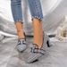 large Size Houndstooth Stylish Thick Heeled Shoes For Women With Comfortable And Versatile Pointed Toe High Heels_vogvips.com