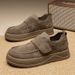 2025 Autumn New Men's Shoes Fau Pig Eight Leather Slip-On Loafers Casual Sneakers_vogvips.com