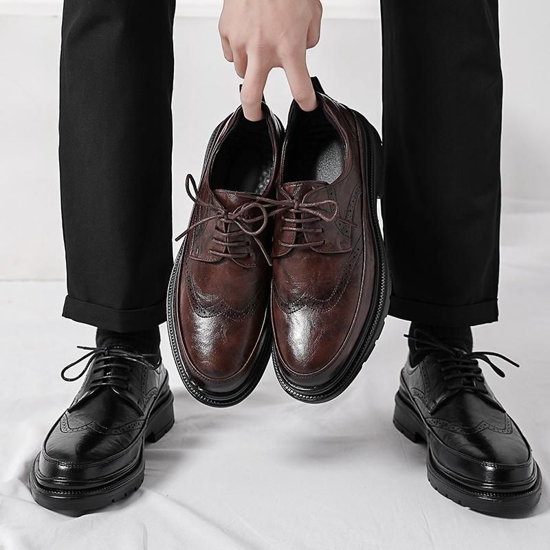 New For Business And Formal Wear, Men's British Style Leather, Casual Soft Sole, Wedding Suit Leather Shoes_vogvips.com