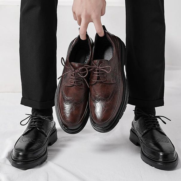 New For Business And Formal Wear, Men's British Style Leather, Casual Soft Sole, Wedding Suit Leather Shoes_vogvips.com