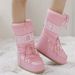 Distribution Cross-Border 2025 Winter Ski Space High Tube Warm Thick Sole Snow Women Round Toe Lightweight Moon Boots_vogvips.com
