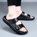 Top Layer Cowhide Men In Summer, Outdoor Beach Shoes Indoor Anti Slip High-end Cool Slippers For Men, Trendy_vogvips.com