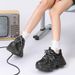 Black Warrior Daddy Shoes Women's New All Match Thick Soled Casual Sports Shoes Popular Women's Shoes_vogvips.com