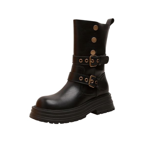 British Style Simple Thick-Soled Martin For Women, Autumn And Winter New Casual Two-Way Western Fashion Short Boots_vogvips.com