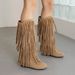 Tassel European American Foreign Trade Cross-border Autumn And Winter Tassel Women's Round Toe, Internal Height_vogvips.com