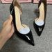 Red-Soled Black Side-Cut High-Heeled Shoes 5A 2026 Top Quality Sexy Patent Leather New Pointed-Toe Shallow-Cut Pumps 10Cm_vogvips.com