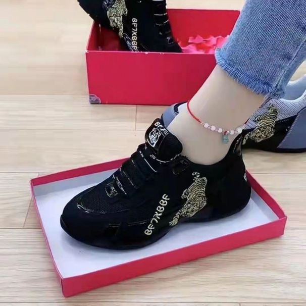 P8 Shoes 2023 Spring New Fashion Casual Shoes Mesh Korean Sneakers Soft Leather Daddy Shoes Lucky Tiger Embroidery_vogvips.com
