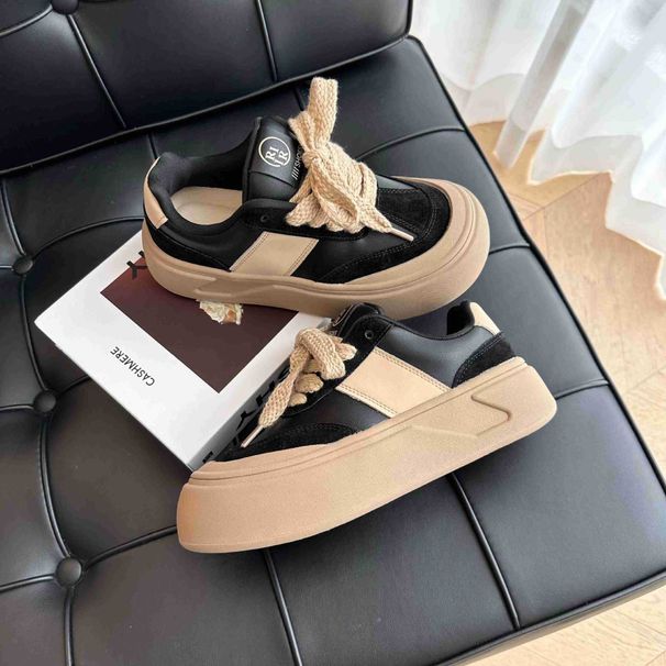 American Style Board Shoes For Women In Autumn Winter, Soft Soled Big Head Casual Sports Shoes, Niche And Versatile,_vogvips.com