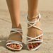 Trendy Women's Flat Sandals 2026 New Model, Open-toe Cross-strap Slimming Beach Roman Shoes, Slip-on Soft Sole, Foreign_vogvips.com