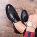 Euro Step Brogue Carved Slip-On Loafers Men's British Korean Style Trendy Club Hairstylist Pointed Leather Shoes_vogvips.com