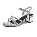 2025 Summer New Fashion French Style Niche Chunky Square Toe Thin Strap Roman San, Petite And Stunning High Heel_vogvips.com