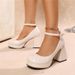 Women's Classic Mary Jane Pumps – Chunky Heel Platform Shoes With Adjustable Buckle Strap For Retro & Vintage Style High Heel Leather Shoes._vogvips.com
