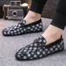 spring And Summer New Style Beanie Shoes For Men, Lazy One-leg Plaid Men's Shoes, Trendy Shoes, Leather Shoes, Casual Shoes_vogvips.com