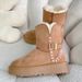 2025 New Goddess Buckle Genuine Leather Sheepskin Women's Winter Snow Cowhide Wool Martin Boots_vogvips.com
