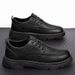 Euro Step 2025 Spring New Men's Business Formal Brogue Trendy Versatile British Style Casual Leather Shoes_vogvips.com