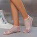 Women's Flat Sandals Women's Shoes 2024 New Round Toe Large Size Hollow Rhinestone Short Boots Summer Sexy Flat Sandals_vogvips.com