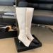 French Pointed Toe Long For Women 2024 Autumn Winter New Small Fragrance Style Knight With Back Zipper Over-the-Knee_vogvips.com