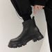 Men's Mid-top White High-top Leather Boots Thick Soled Leather Boots_vogvips.com