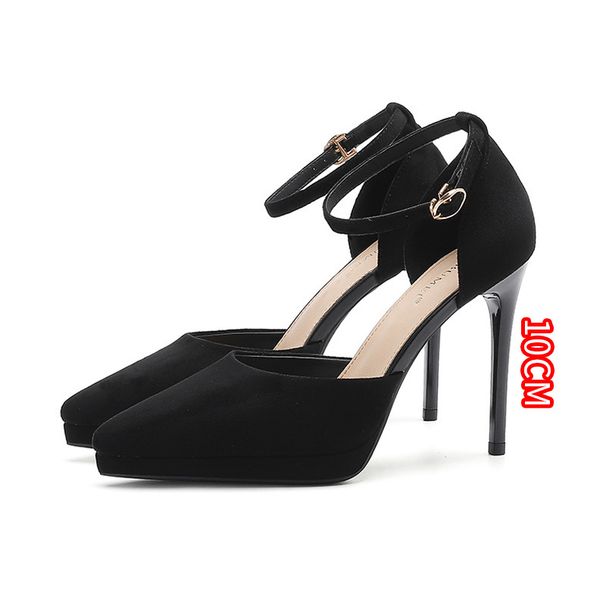 1088-19 Fairy Style Pointed Stiletto Heels Closed Toe Hollow High Heel Waterproof Platform Suede Sandals For Women_vogvips.com
