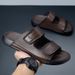 Fashion Men's Slippers Casual Leather Sandals Comfortable Beach Slides Lightweight Summer Flip Flops Man Outdoor Daily_vogvips.com