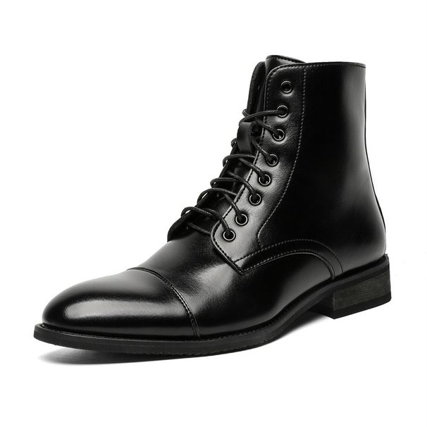 Retro Leather Bag Head Thick Sole Heightening Martin Boots Outdoor Hiking Business Leisure Martin Boots_vogvips.com