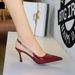 7317-A8 European And American Style Sexy Pointed Toe Rhinestone Chain Backless Patent Leather Women's Shallow Mouth_vogvips.com