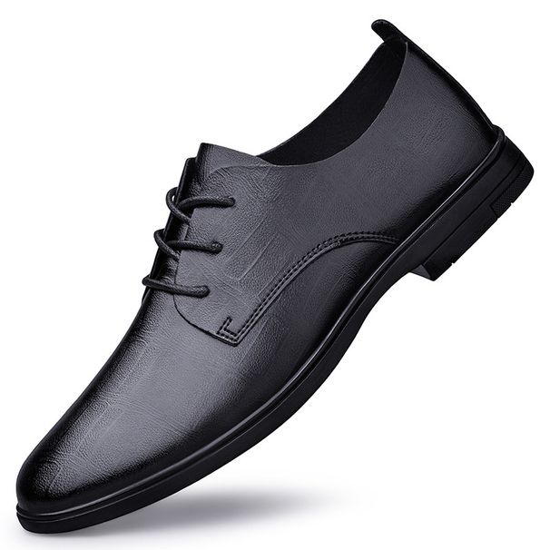 Leather Dress Leather Shoes Office Workers Casual Leather Men's Shoes Lace-up Loafers Men's Shoes_vogvips.com