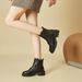 24 Winter New Cowhide Chunky Heel Thin Velvet Martin Ming X Same Style Versatile Women's Fleece-Lined Genuine Leather_vogvips.com