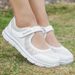 Summer Casual Soft Portable Sneakers Walking Flat Soles For Women Breathable Slip On White Shoes_vogvips.com