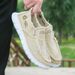 Popular Canvas Small Daisy Men's Old Beijing Cloth Shoes, Slip-on Casual Comfortable Breathable Beggar Shoes_vogvips.com