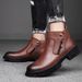 Large Size Martin Boots Men's Casual Medium Tube Head Layer Non-slip And Warm_vogvips.com