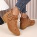 New Plus Size Women's Stylish Square Heel With Fashionable Belt Buckle Decoration Pointed Fashion Boots_vogvips.com