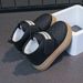 Kids' Fleece-Lined Winter Boots – Soft Rubber Sole, Non-Slip, Unisex (Khaki/Black), Sizes 22-33 (14-20.2cm Insole)_vogvips.com
