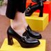 Waterproof Platform High Heels Pointed Spring 2025 New Soled And Thick Heel Fashion Shoes Deep Mouth Women's Leather_vogvips.com
