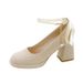 French Platform Waterproof Table Small Mary Jane Single Shoes Women's Bridal Shoes Wedding Shoes Bridesmaid High Heels Spring And Autumn_vogvips.com