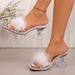Cross-border Foreign Trade Simple European And American High-heeled Women, Fashionable Crystal Square Heel Sandals For_vogvips.com