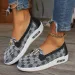 Women's Casual Brown Monogram Pattern Loafers With Metal Buckle And Air Cushion Minimalist Sole For All Day Comfort_vogvips.com