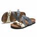 Ruizu 2025 Spring Summer Women's Cork Slippers Trendy Men's Sandals Water Pine Beach Shoes Student Breathable_vogvips.com