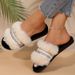Bling Weave Pattern Fur Slippers Women 2025 Mix Color Faux Fur Plush Slides Woman Slip On House Flats Cotton Slippers Mu_vogvips.com