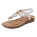 Shoeswomen Cross-Border 2026 New Rhinestone Toe Clip Large Size Thick Sole Summer Sandals For Women_vogvips.com