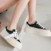 Thick Soled Round Toe Sponge Cake Sole Canvas With Mh Surface For Breathability Comfort And Versatile Casual Board_vogvips.com