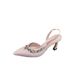 2025 Spring New French Satin Fashion High Heels Women Thin Heel Pointed Closed Toe Sandals Outdoor Rhinestone Versatile_vogvips.com