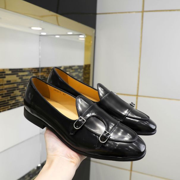 Men's New Spring And Autumn Versatile Genuine Leather Loafers British Casual Slip-On Business Shoes_vogvips.com